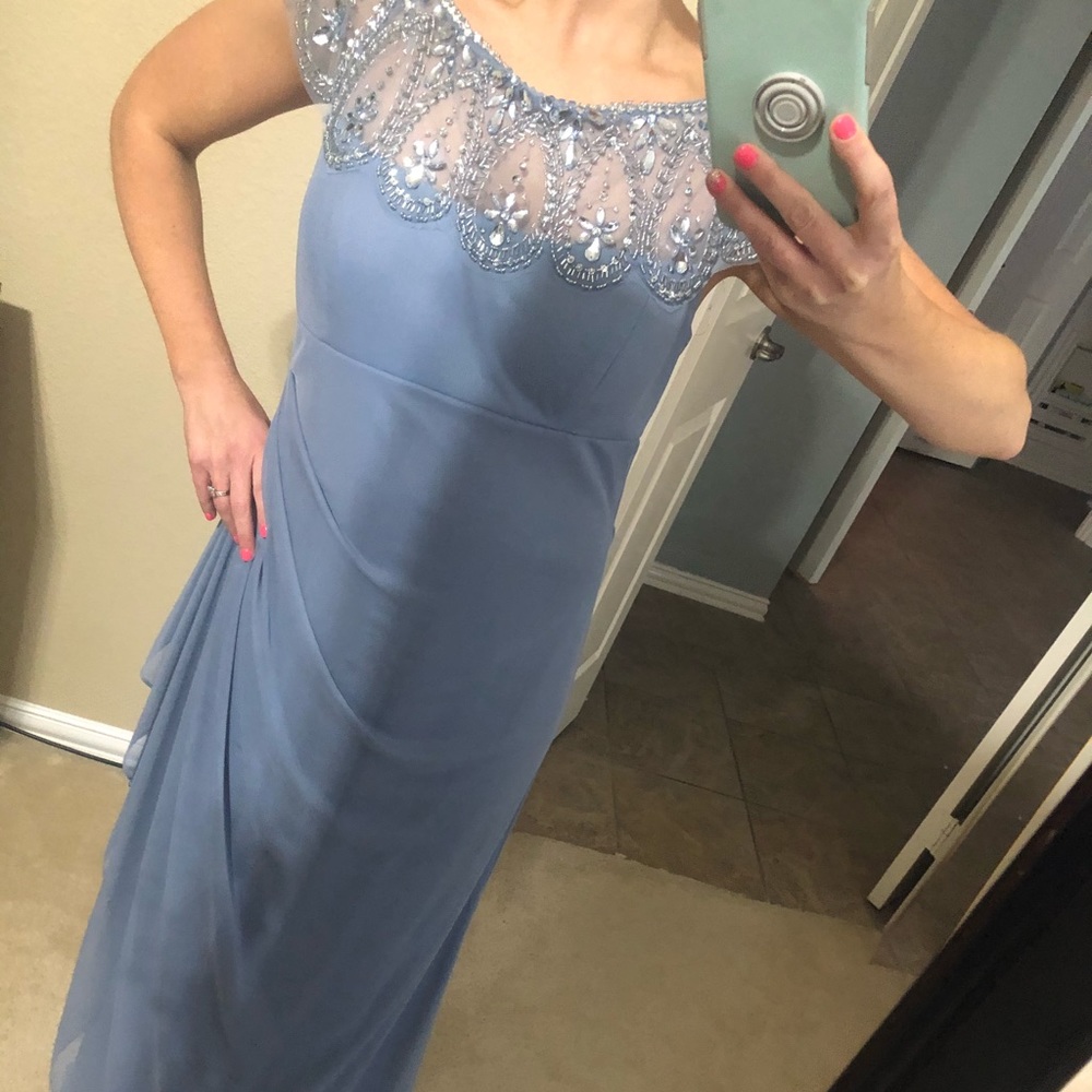 Stunning light blue sequins dress